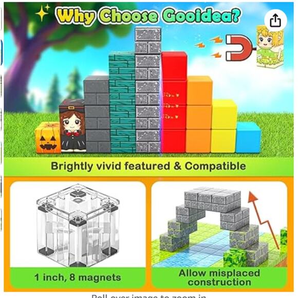 Enchanted Forest Magnetic Building Cubes STEM 88 pcs. - Picture 3 of 7